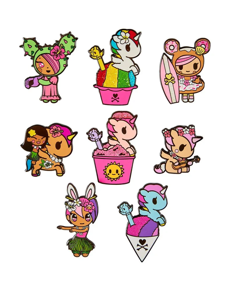 صندوق مفاجأة دبابيس Tokidoki Hawaiian Ohana مقابل Ohana Enamel