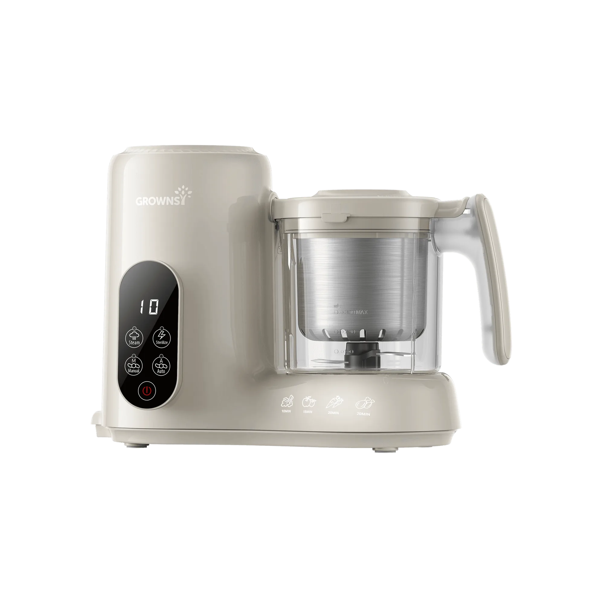 Grownsy Baby Food Maker with Stainless Steel Steam Basket,Steamer & Blender | Baby Food Processor, Healthy Homemade Baby Food Purees, Starting Solids & BLW, Baby Feeding Essentials