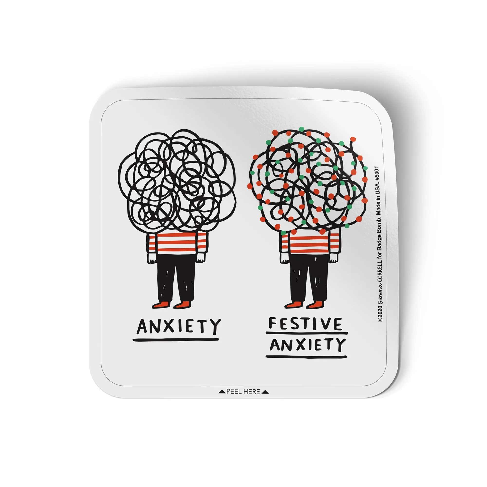 Adesivo Ansia Festiva di Gemma Correll