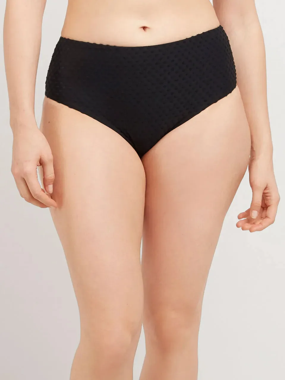 Braga bikini alta en tejido de plumetti
