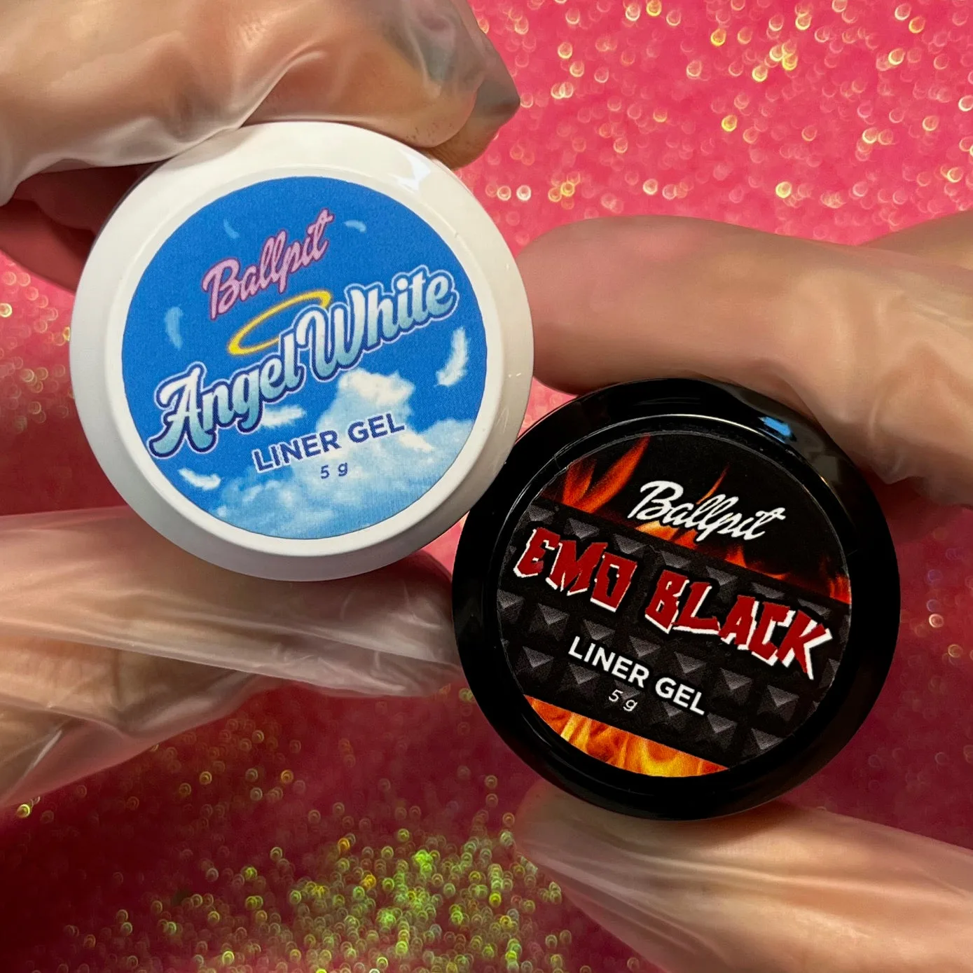 Emo Black and Angel White liner gel bundle