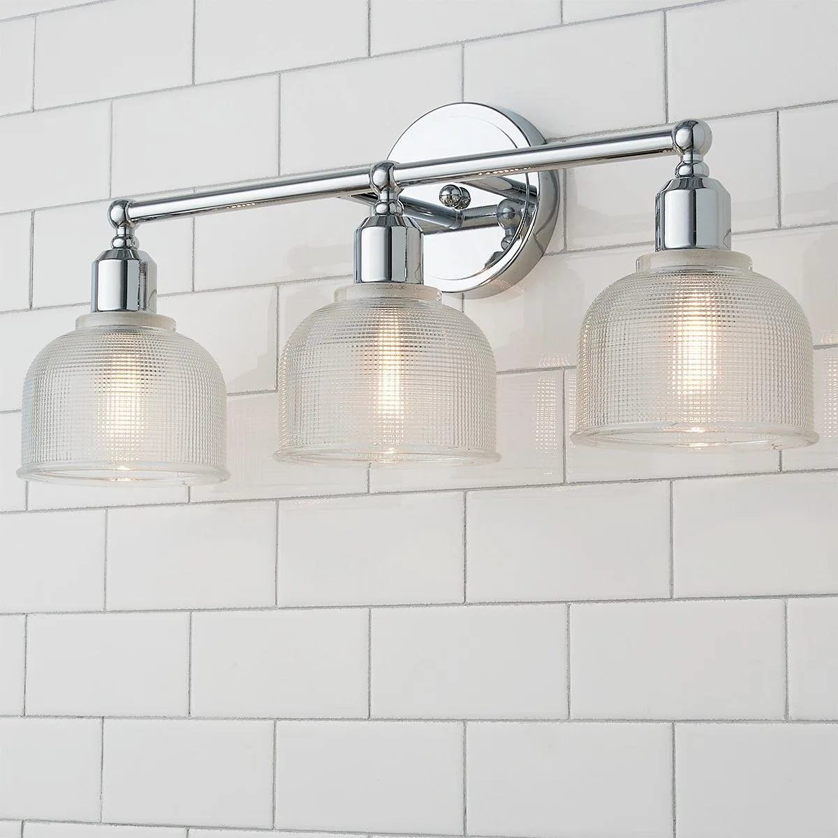 Prismatic Glass Vanity Light - 3 Light