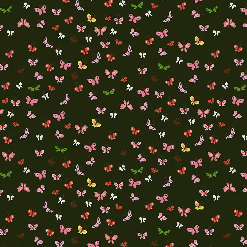 WINDHAM - Studio Edit by Heather Ross - Butterflies - Mud