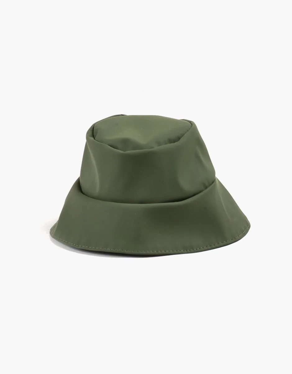 Chapeau de pluie en enduit vert kaki