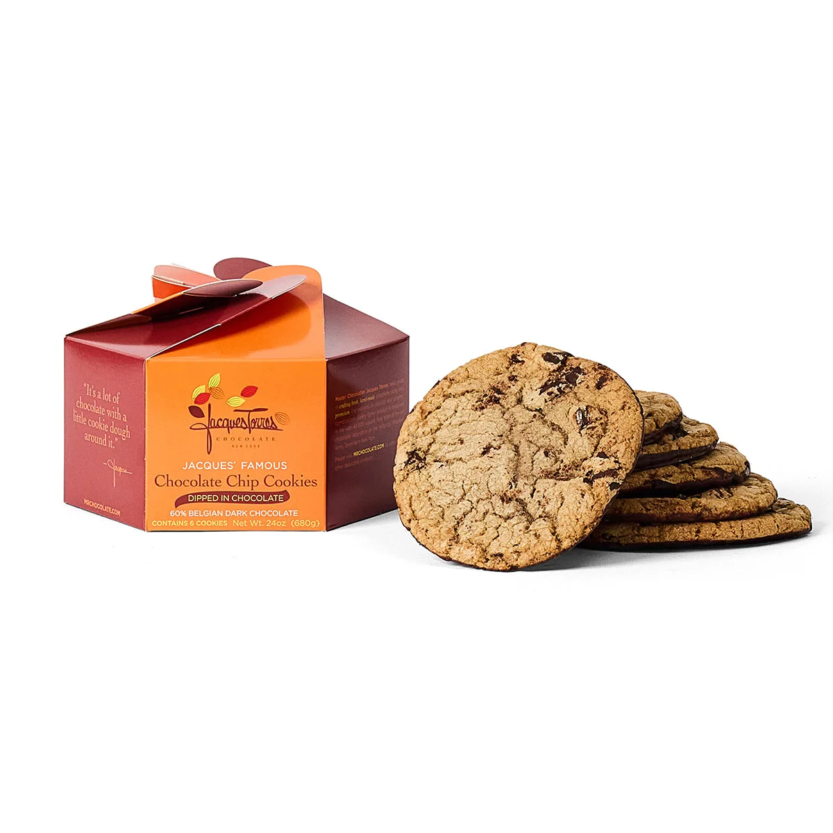 Famosas galletas de chispas de chocolate de Jacques bañadas en chocolate