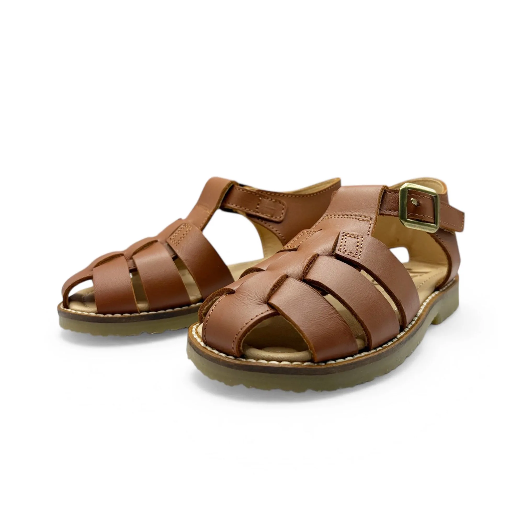 Sapatilha de pescador Noah Criança – Couro castanho