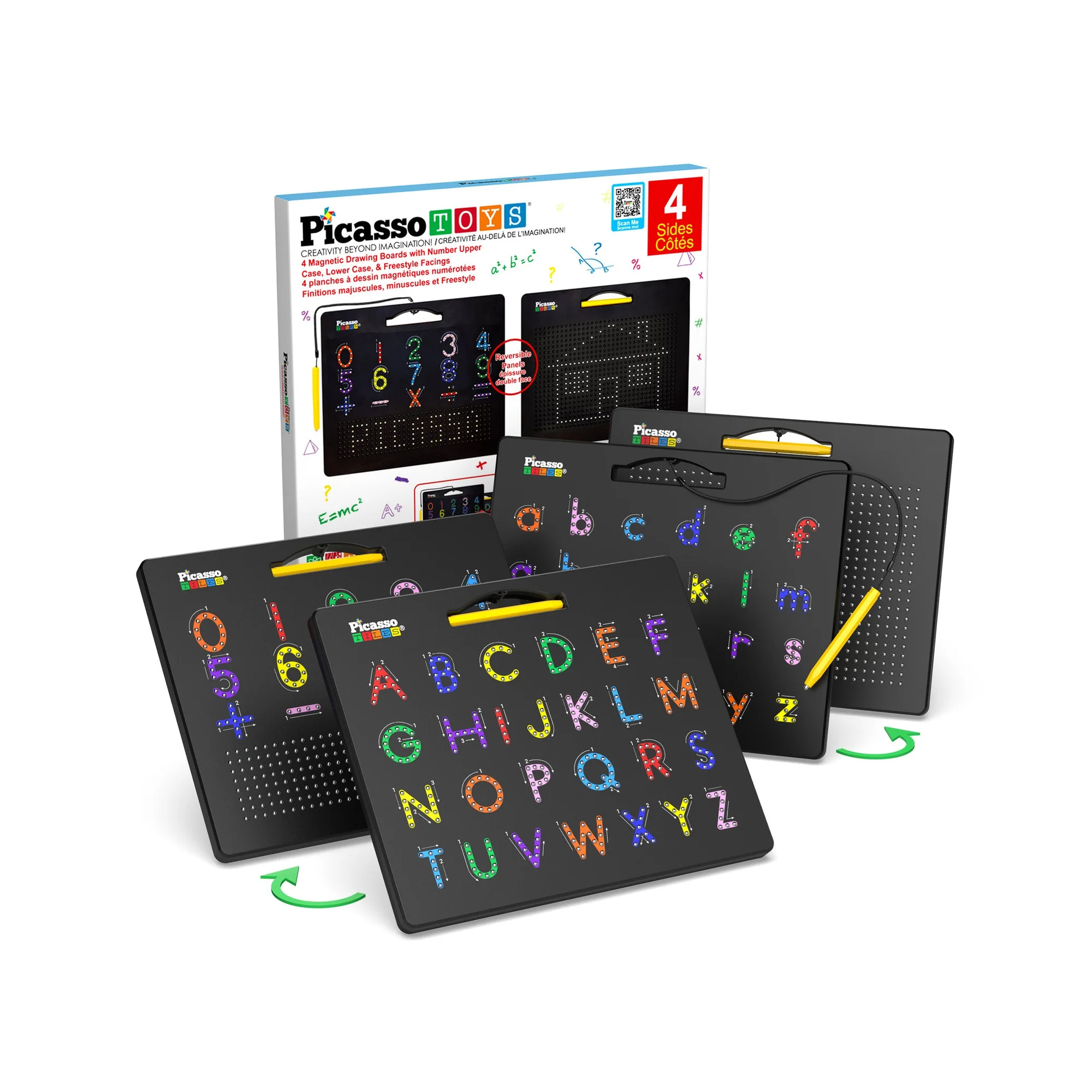 PicassoTiles 4-in-1 자석 그림판: 글자 따라쓰기 가이드