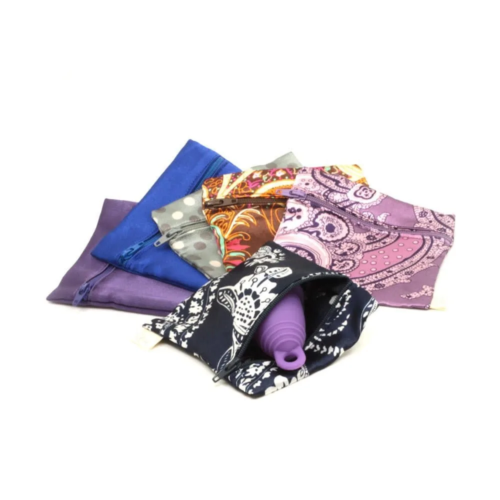 Zippered Menstrual Cup Pouch | Satin or Organic Cotton