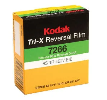 Kodak Tri-X Black-and-White Reversal Super 8 Movie Film - 7266 - 50' Roll