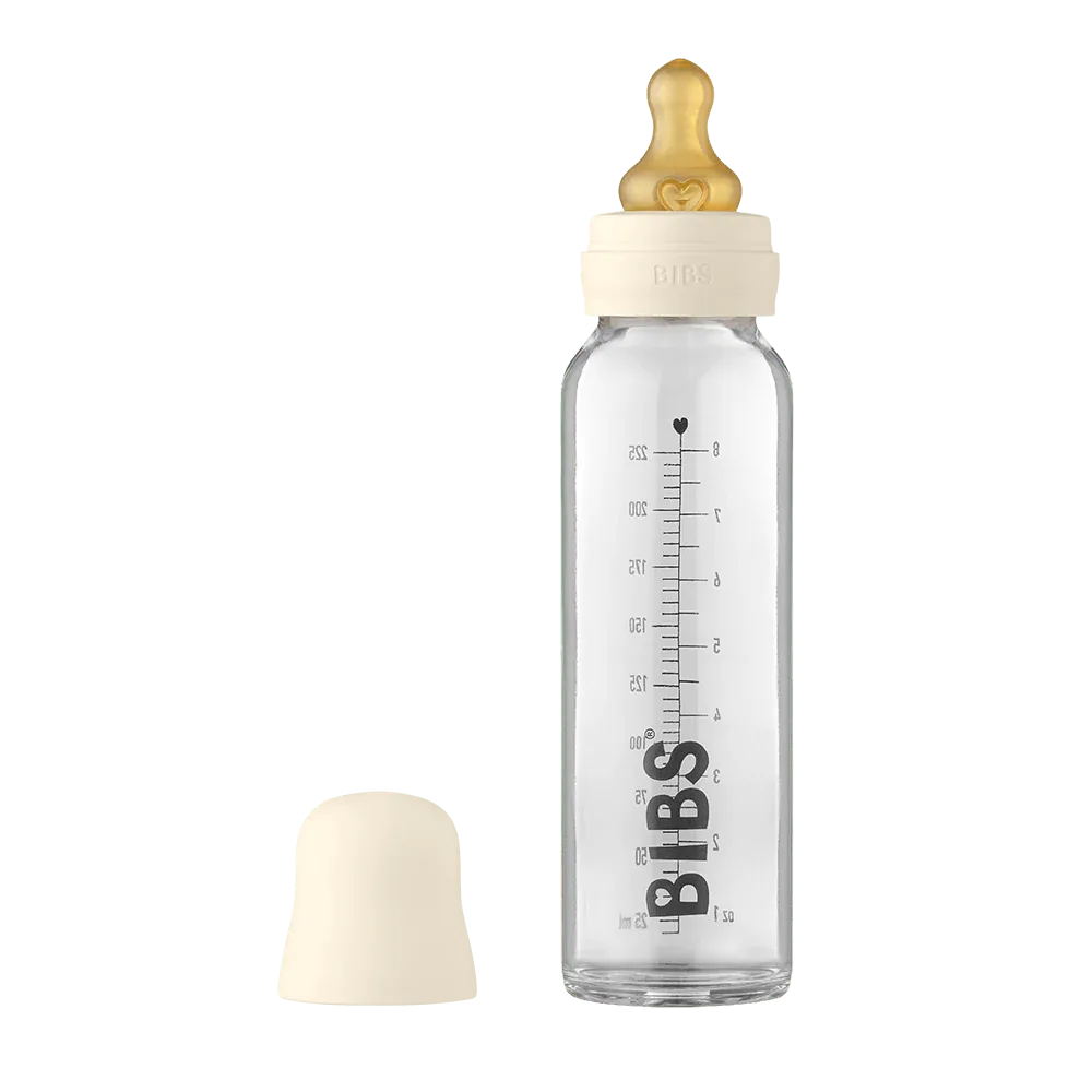 BIBS Baby Glass Bottle Complete Set (225ml) - Ivory