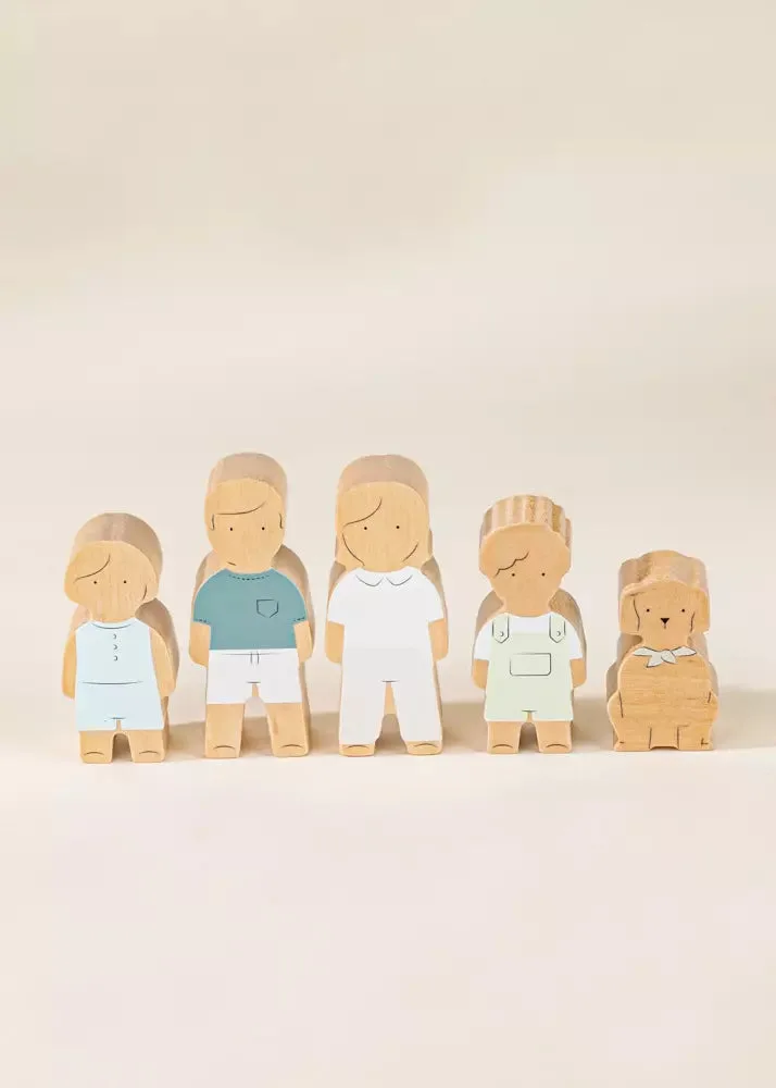 Set of 5 Family Wooden Doll House Characters