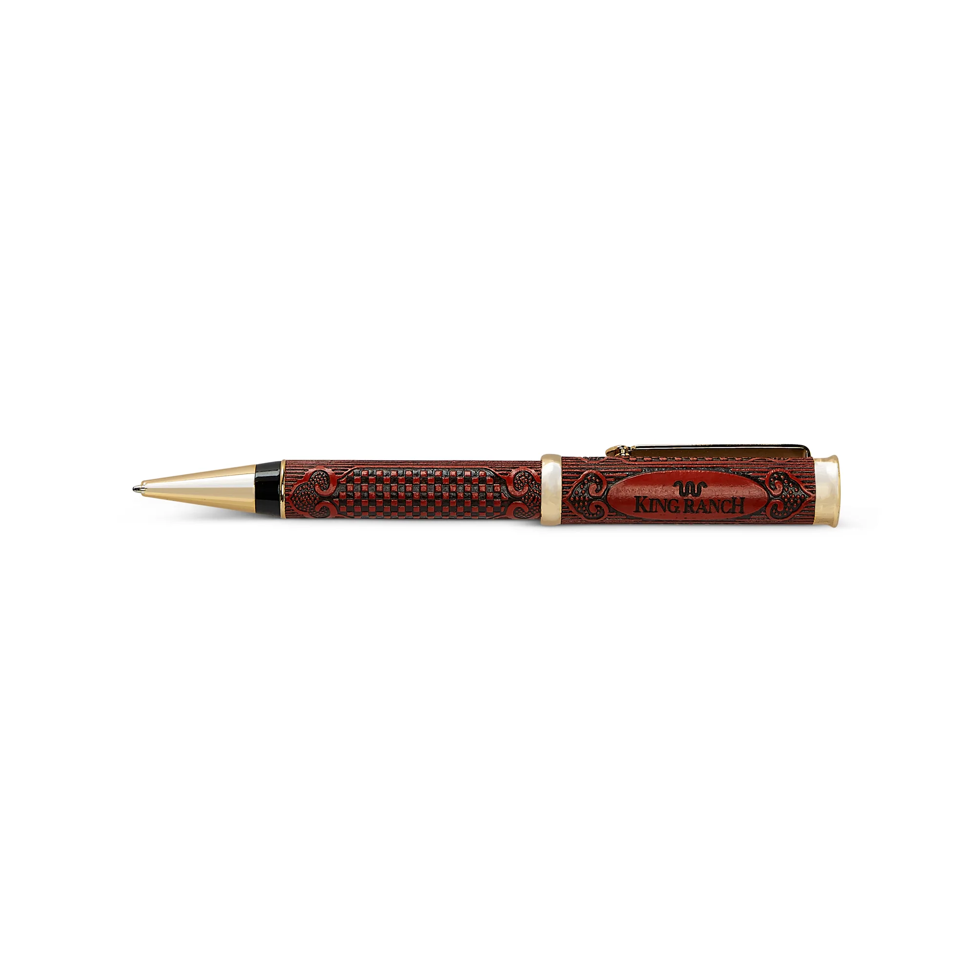 Stylo en cuir repoussé