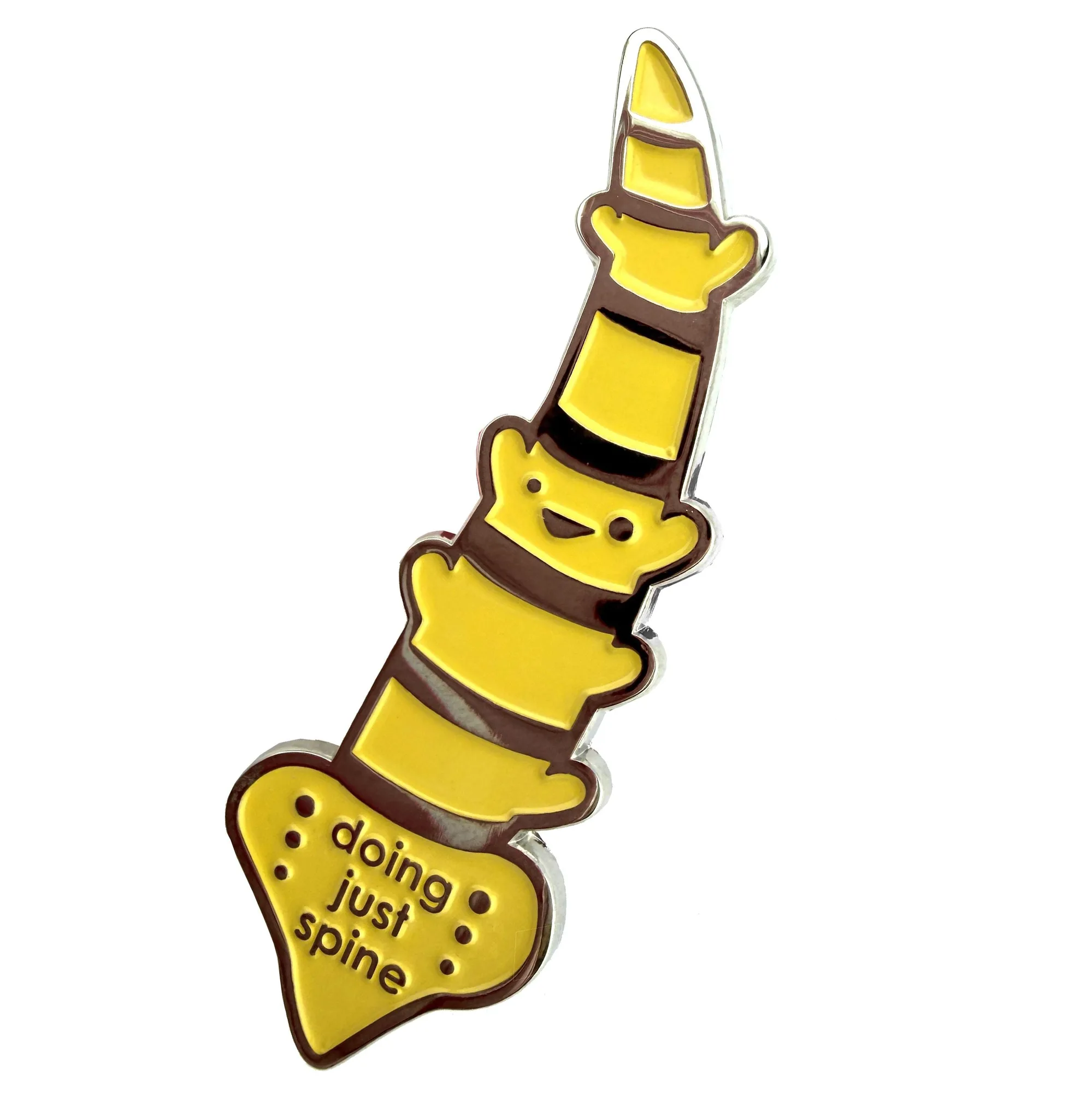 Pin de esmalte Doing Just Spine - Regalo de cirugía de espalda y columna