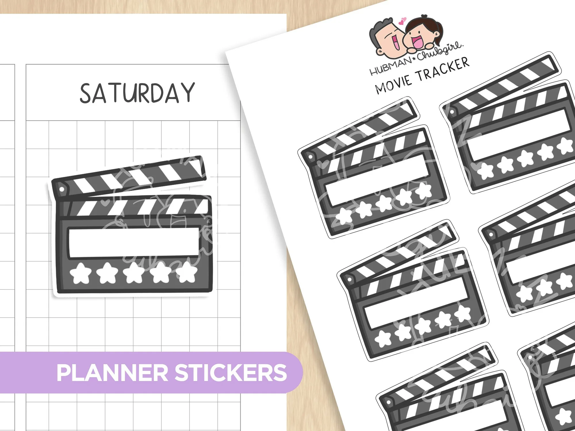 Movies Tracker Planner Stickers