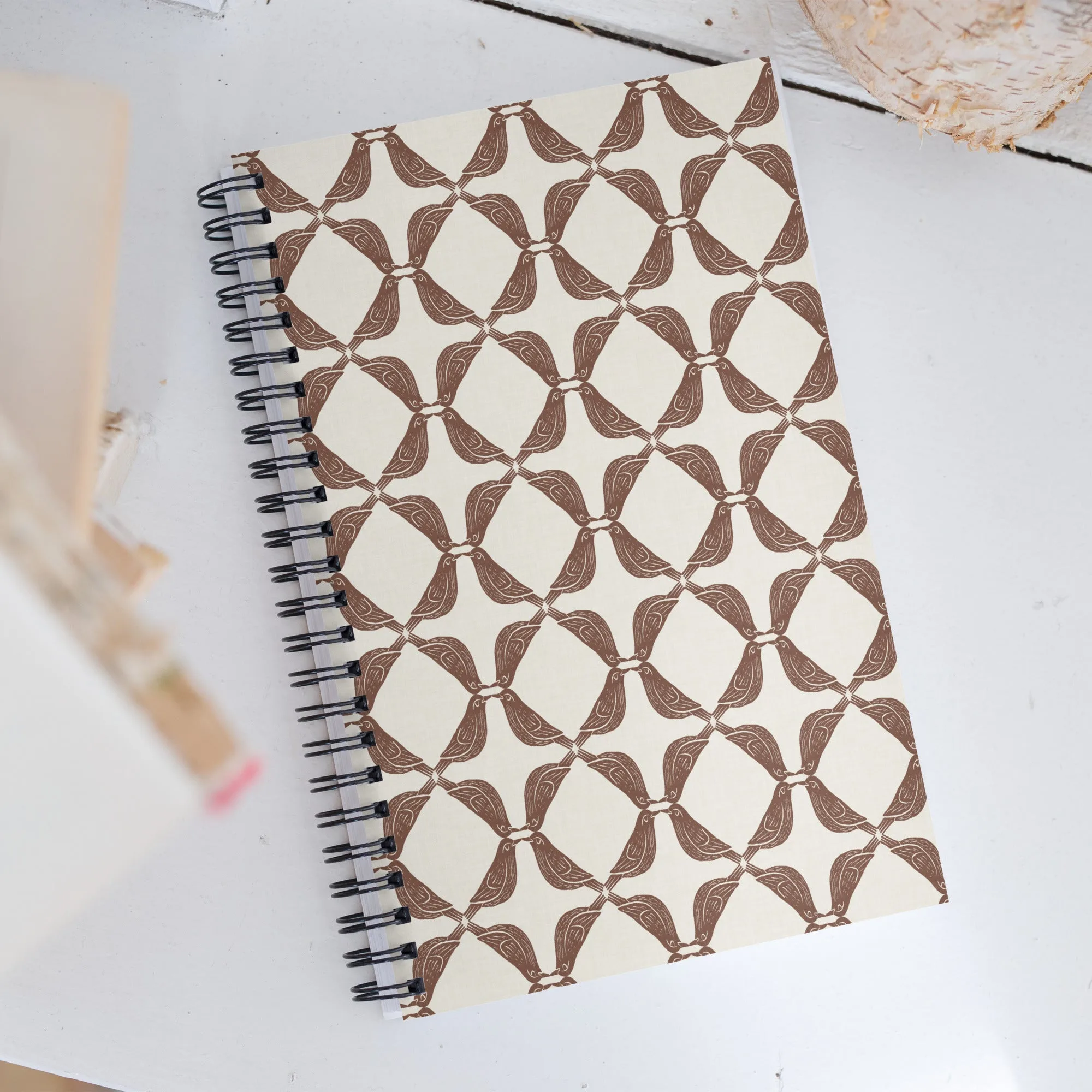 Songbird Geometric Spiral Notebook