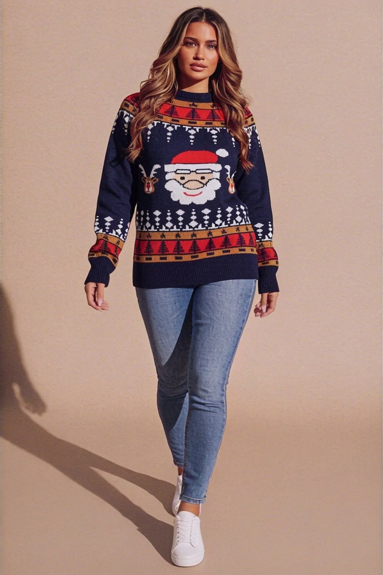 Christmas Snowman Print Oversized Jumper - Noelle