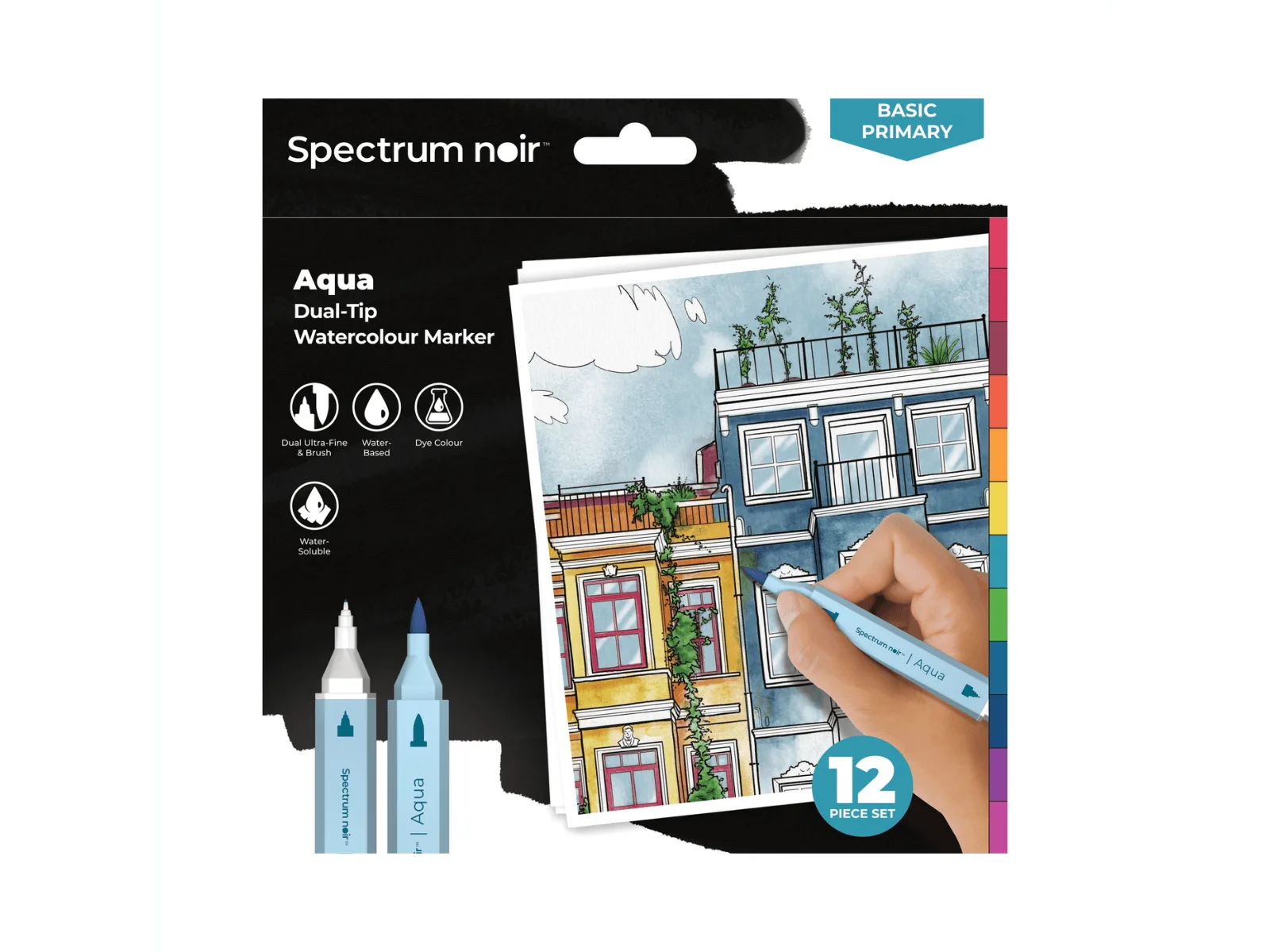 Spectrum Noir-Aqua 12pc-Basic Primary