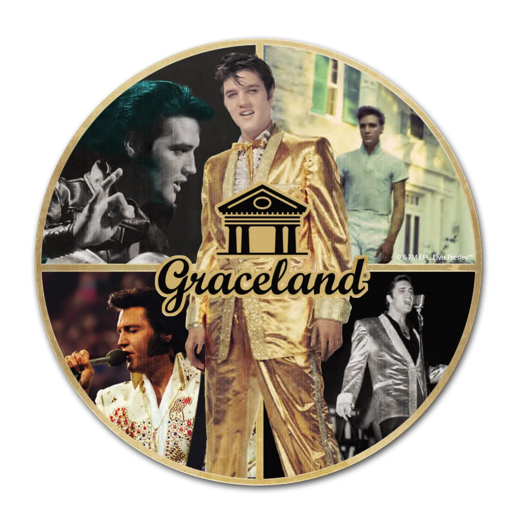 Magnete rotondo Elvis Graceland Foil