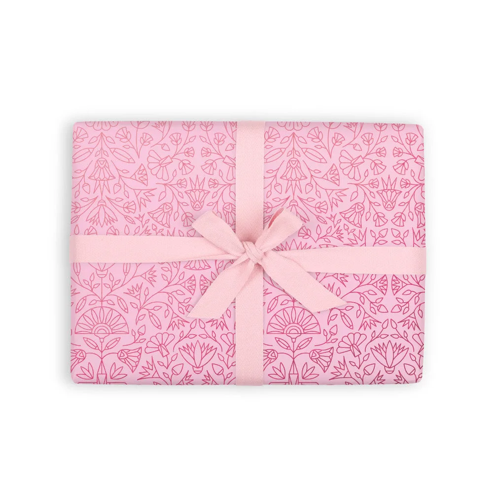 Egyptian Rose Gift Wrap Flat Sheet - 12 Sheet Pack