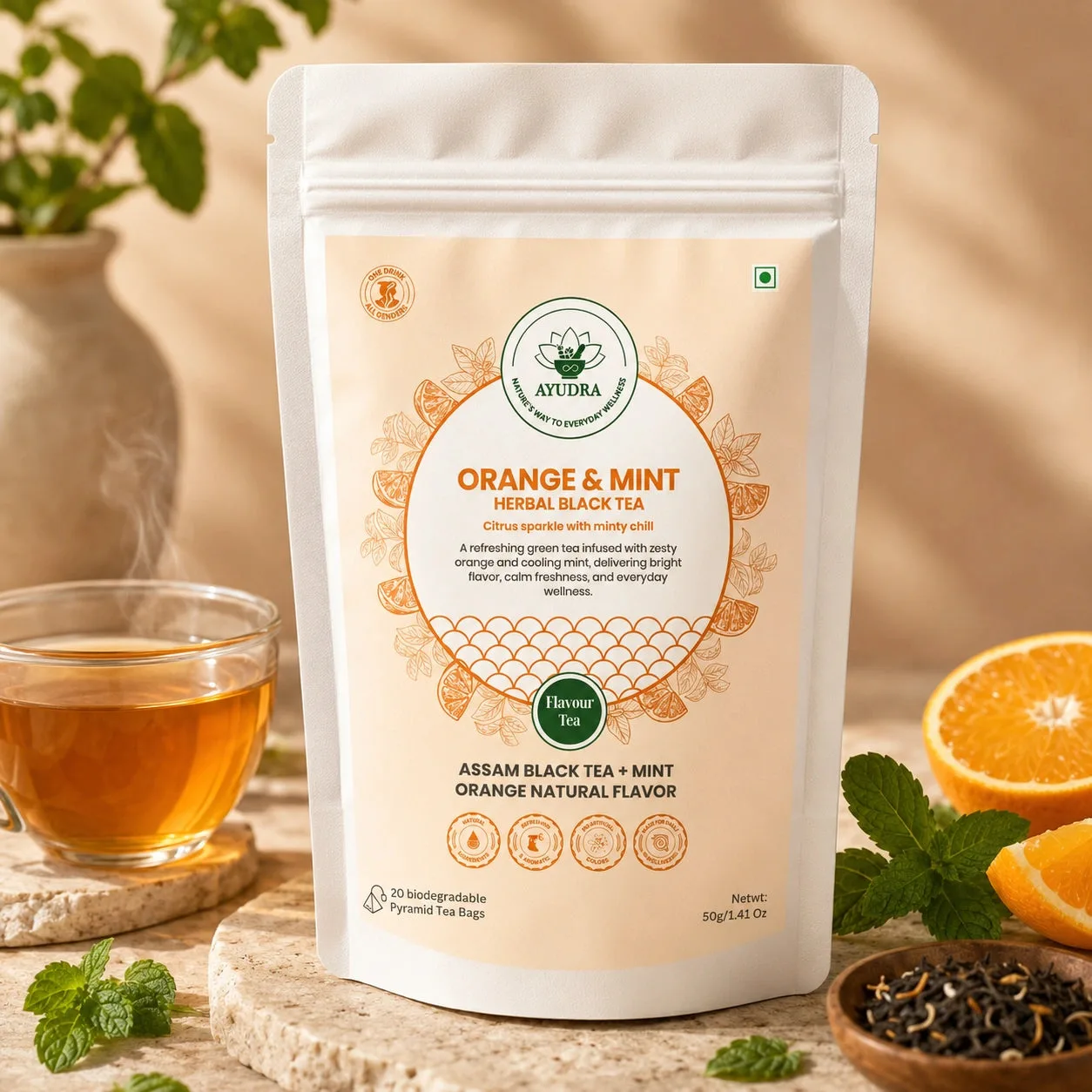 Chá de laranja e menta: como preparar uma chávena cítrica
