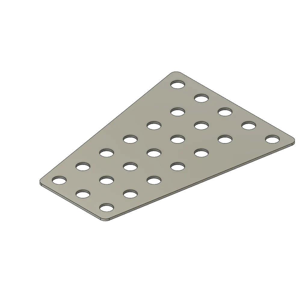 Trapezoidal plate 7x5-hole