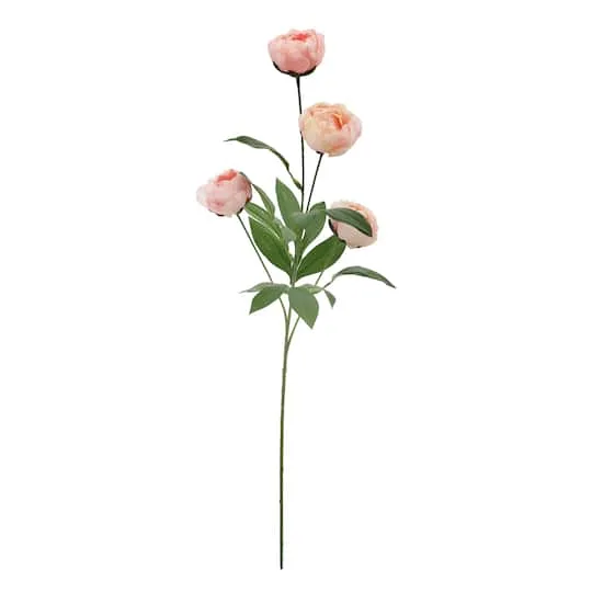 Ashland® 27英吋 淺粉多頭牡丹花莖
