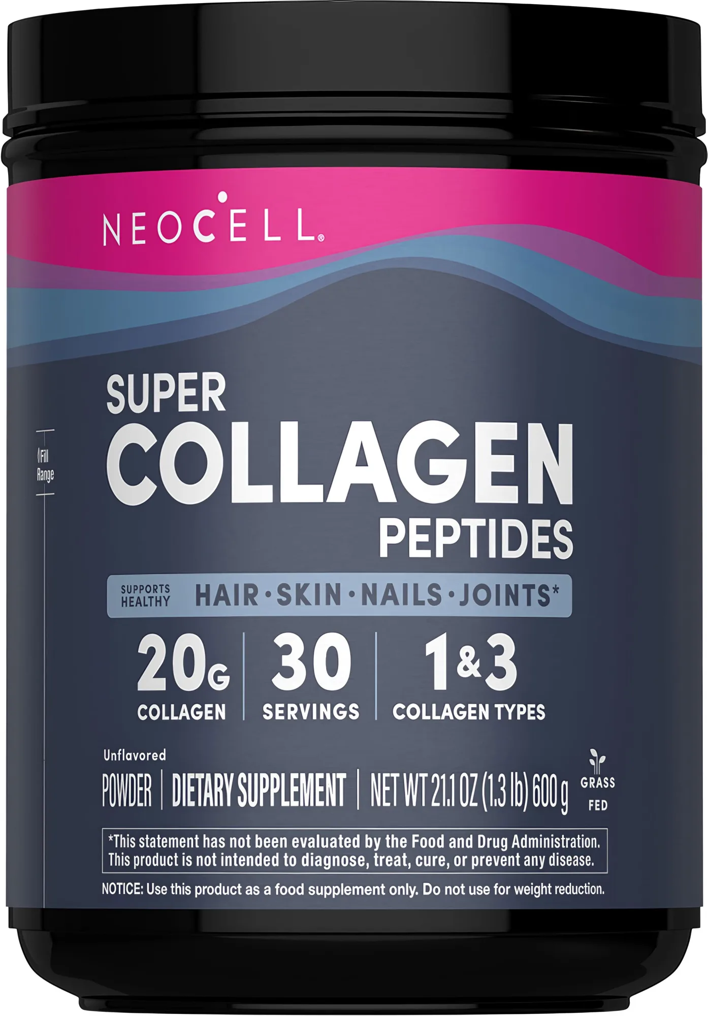 Grassfed Collagen Peptides, 21.1 oz (600 g) Powder