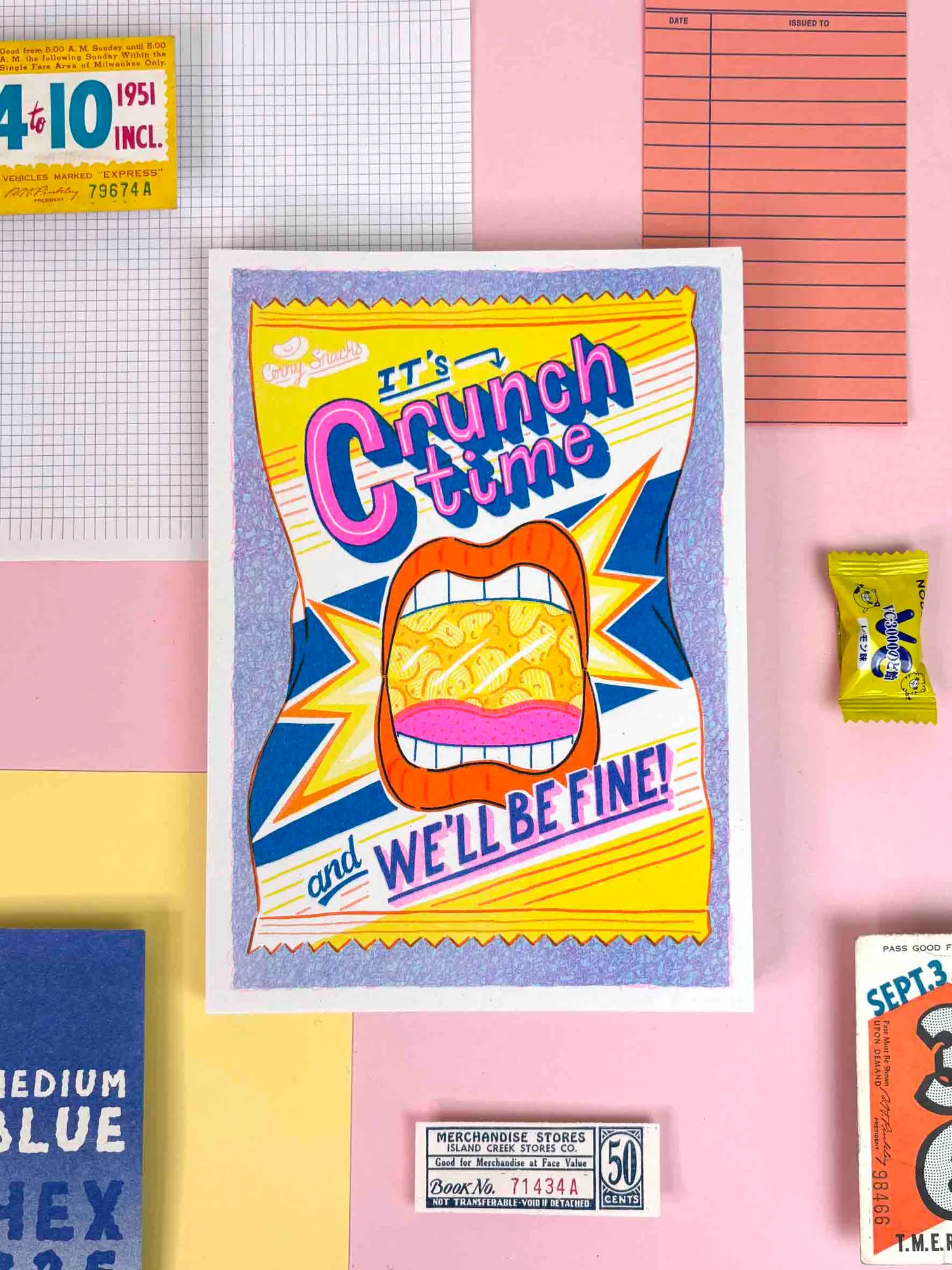 A5 Crunchtime Risograph Print