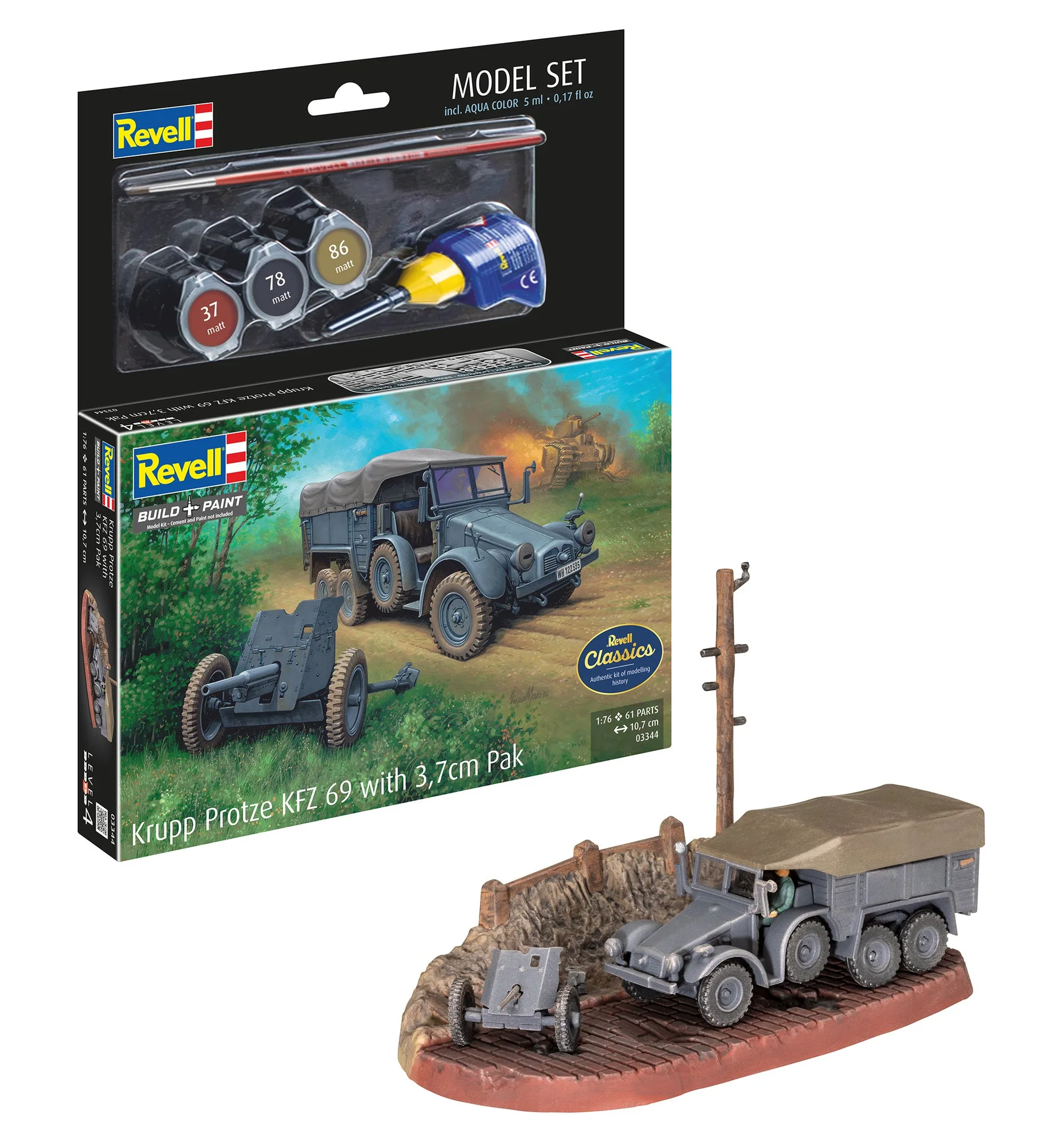 Modelset Krupp Protze KFZ 69 met 3,7cm Pak