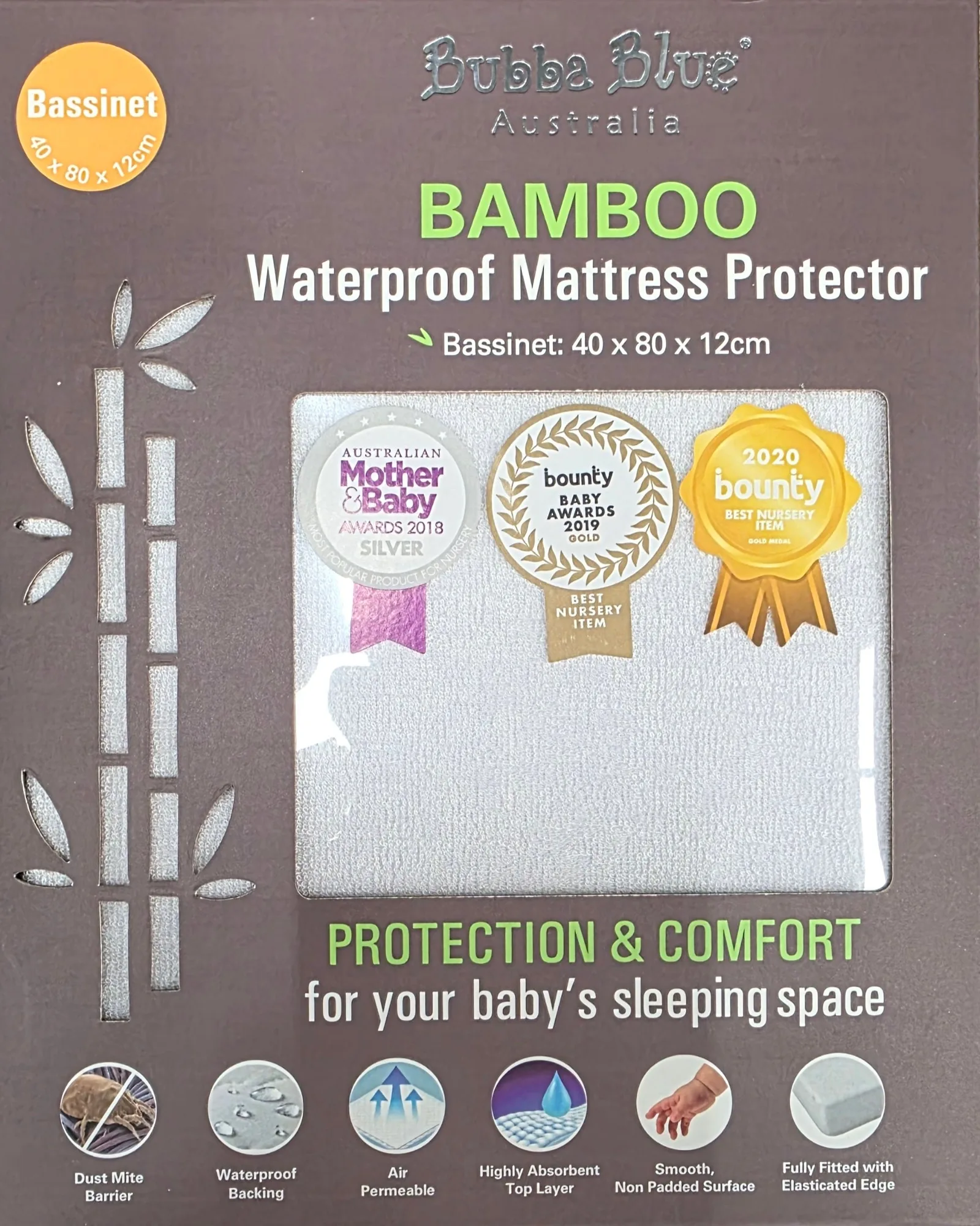 Bubba Blue Bamboo Mattress Protector Bassinet
