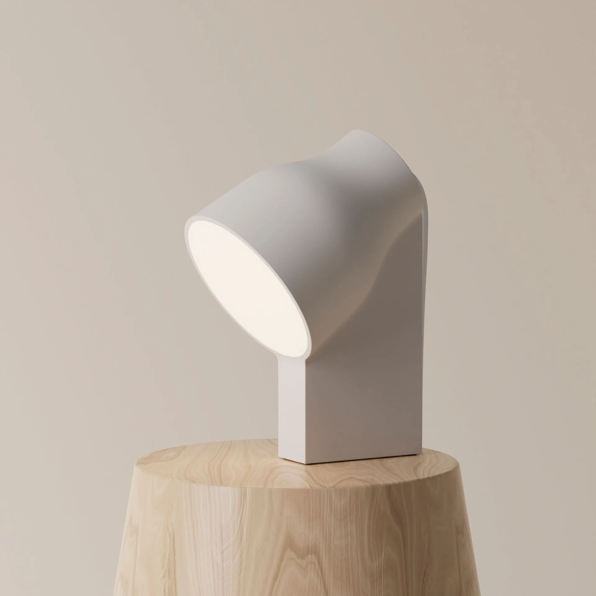 Carve Table Light by Ammunition in Stone, 10.75″ tall