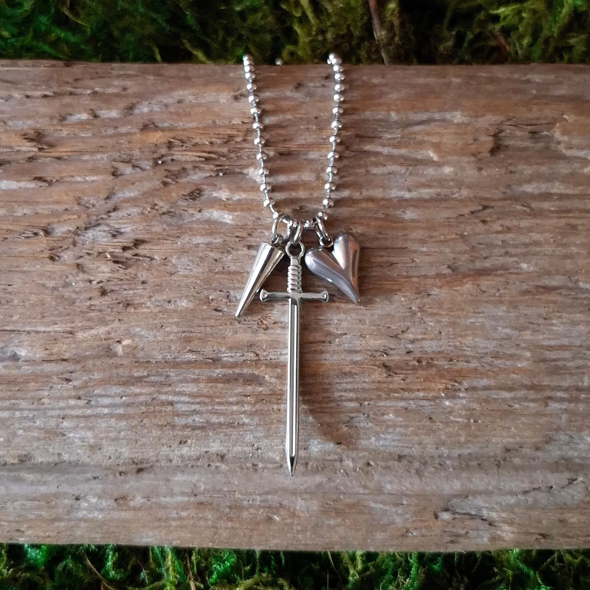 Stainless Steel Sword Charm Necklace