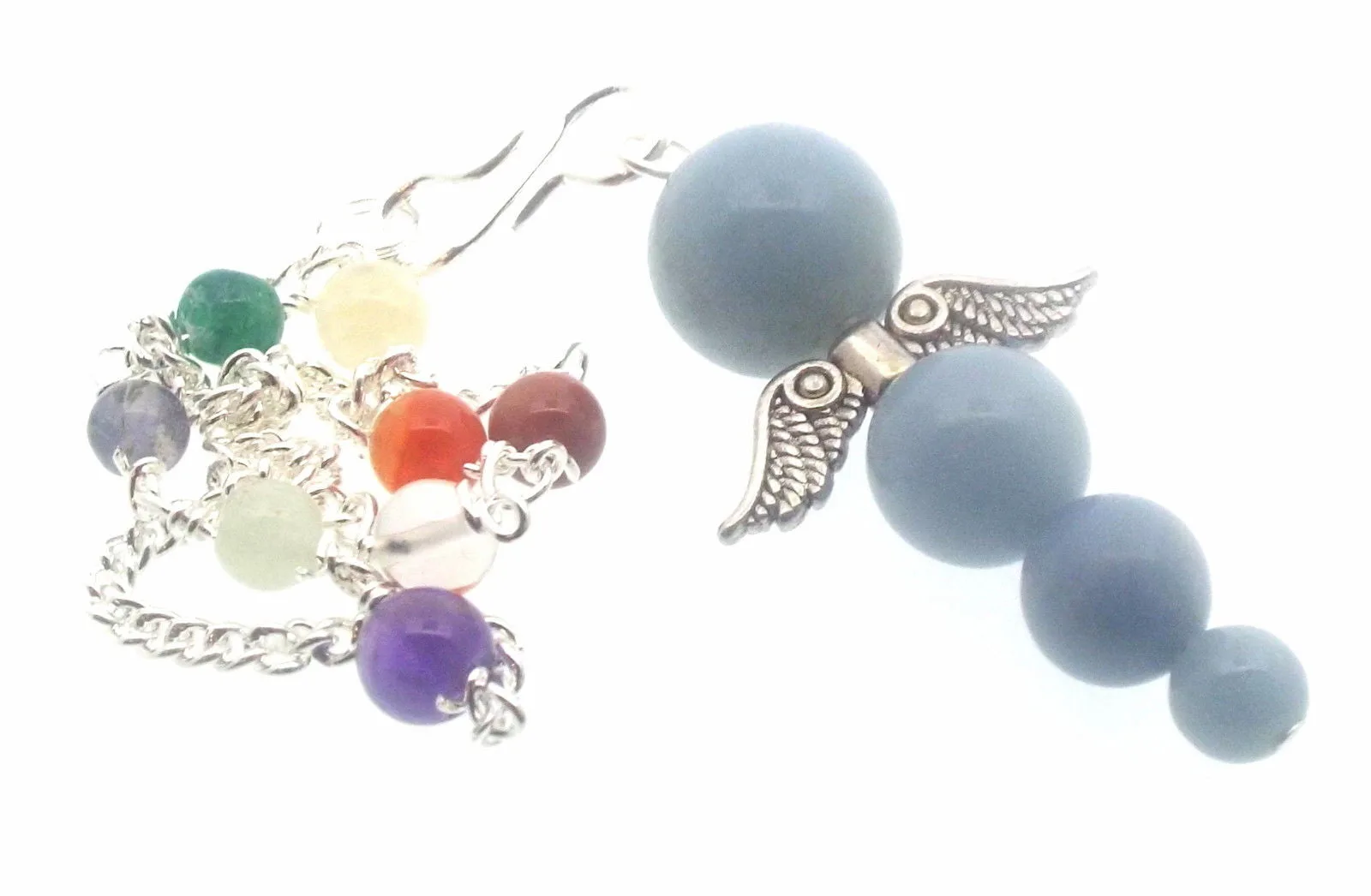 Angelite Guardian Angel Chakra Pendulum ทำมือ