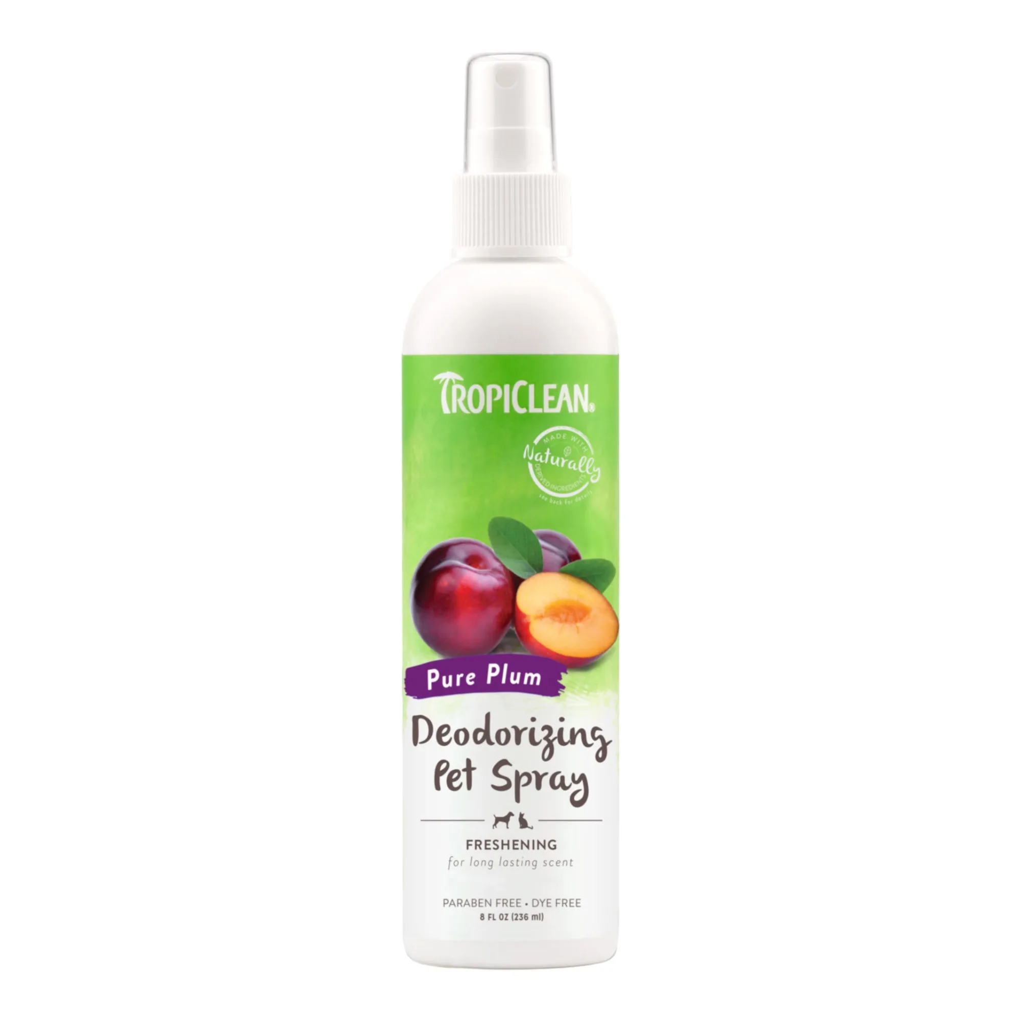 Spray d'eau de Cologne désodorisant TropiClean Pure Plum 8 oz.