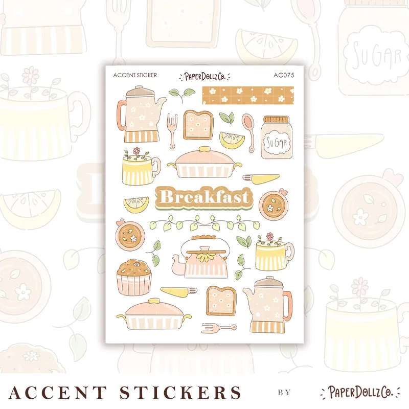 Breakfast | Accent Sticker | PaperDollzCo | ac075