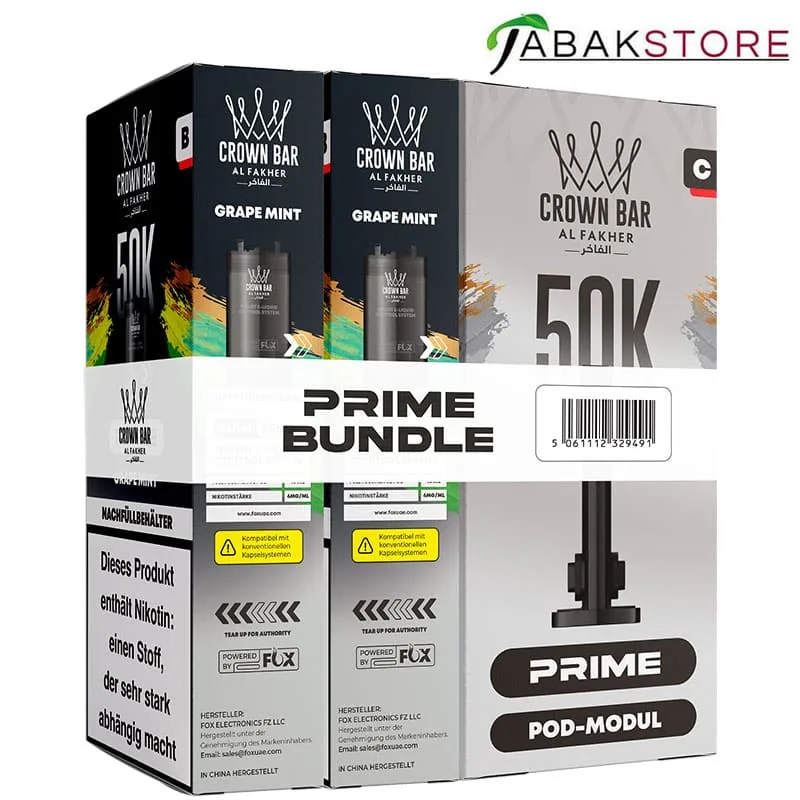 Al Fakher Hypermax Prime 50K – Grape Mint (2er Pod + Coil)