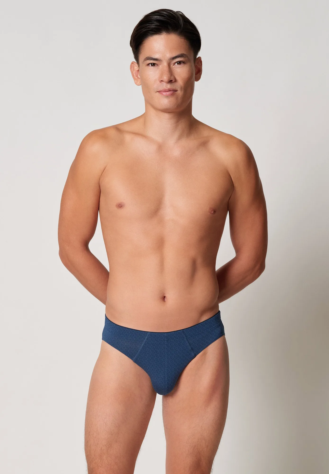 Zachte modale slip | marineblauw minimalistisch 112584-01H489