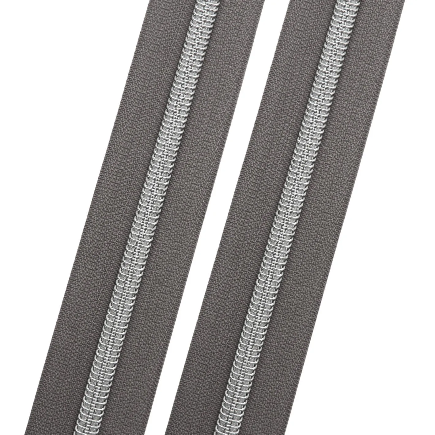 Earl Grey - #5 Silver Nylon Coil Zipper Tape