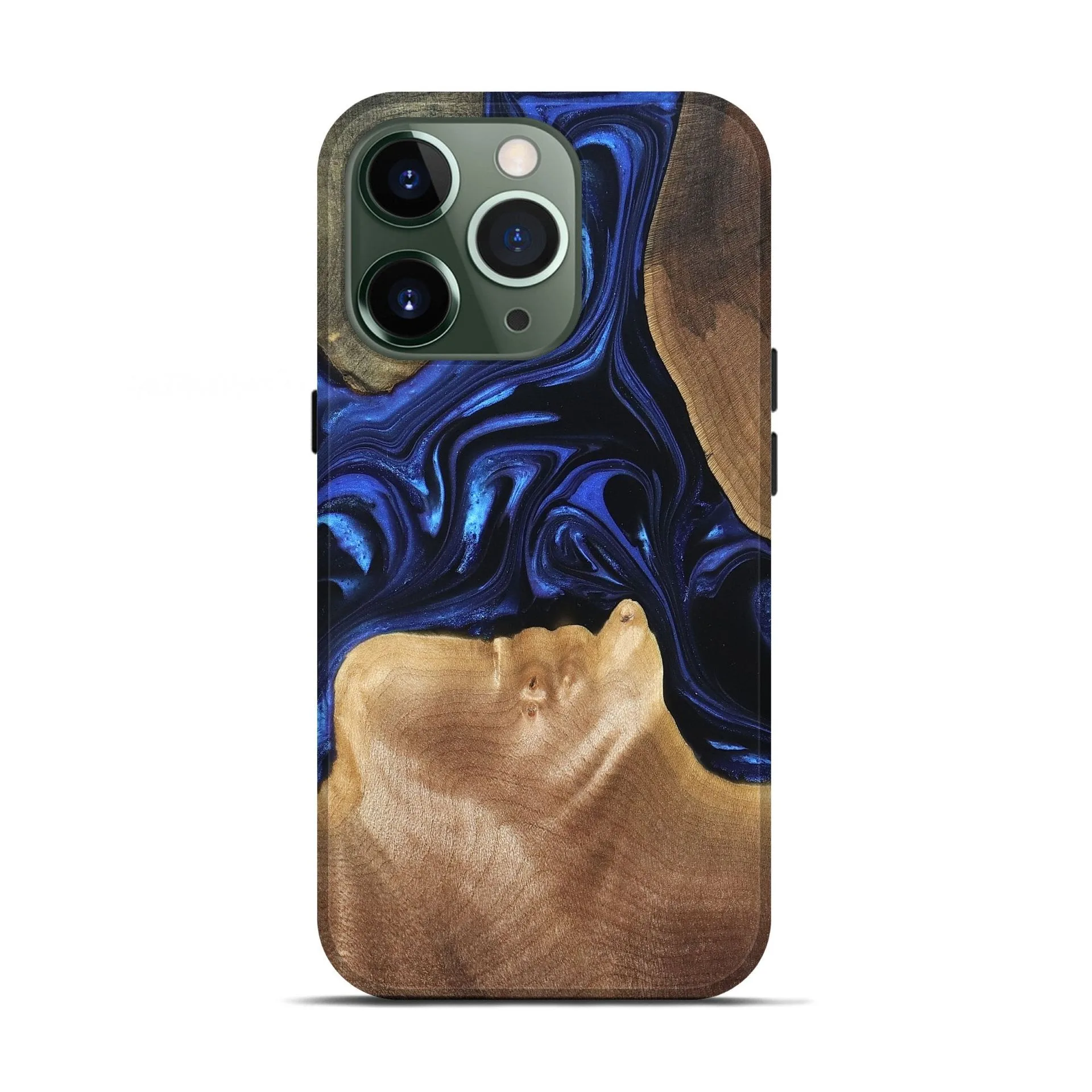 iPhone 13 Pro Wood Live Edge Phone Case - Vonda (Blue, 820820)