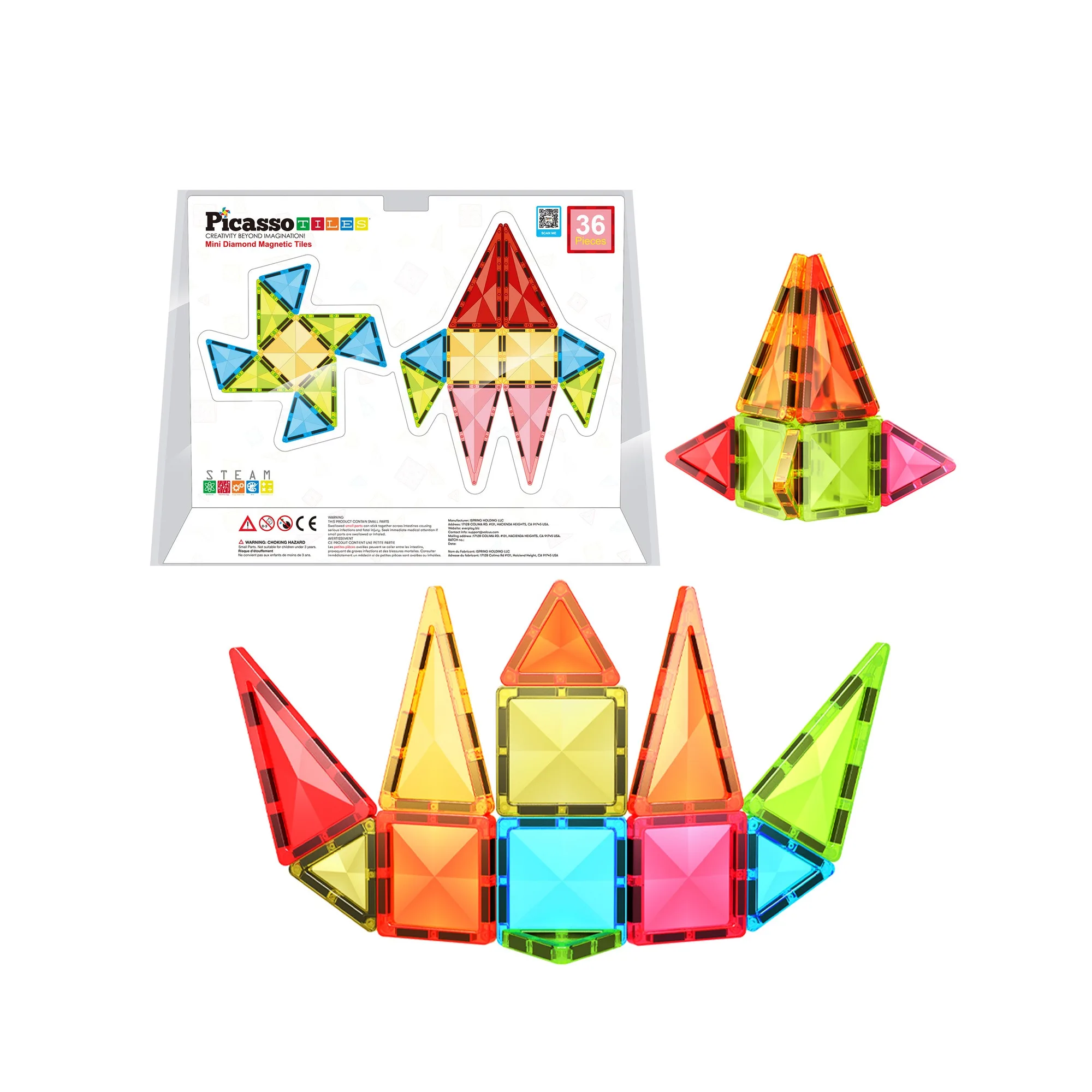 PicassoTiles Mini Diamond Series 36pc Travel Set