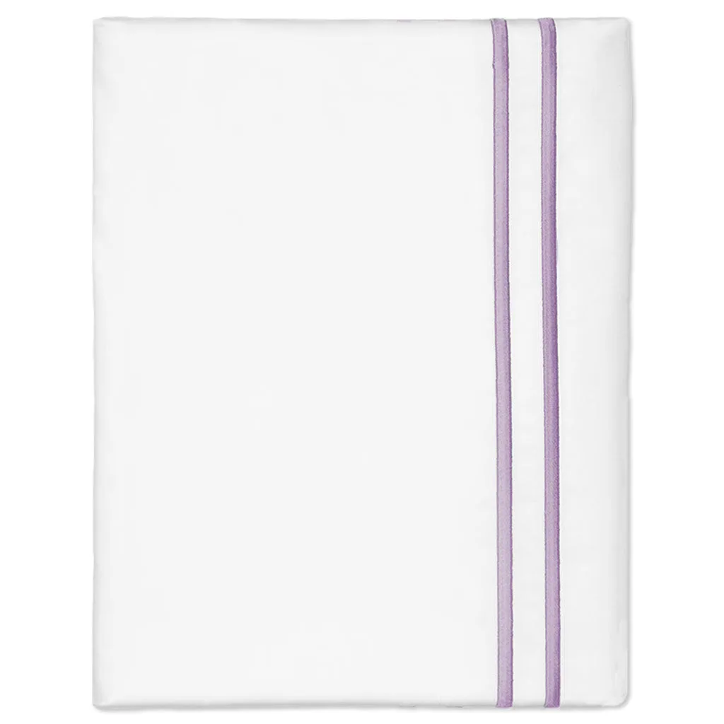 Lilac Purple Lines Embroidered Pillowcase Pair