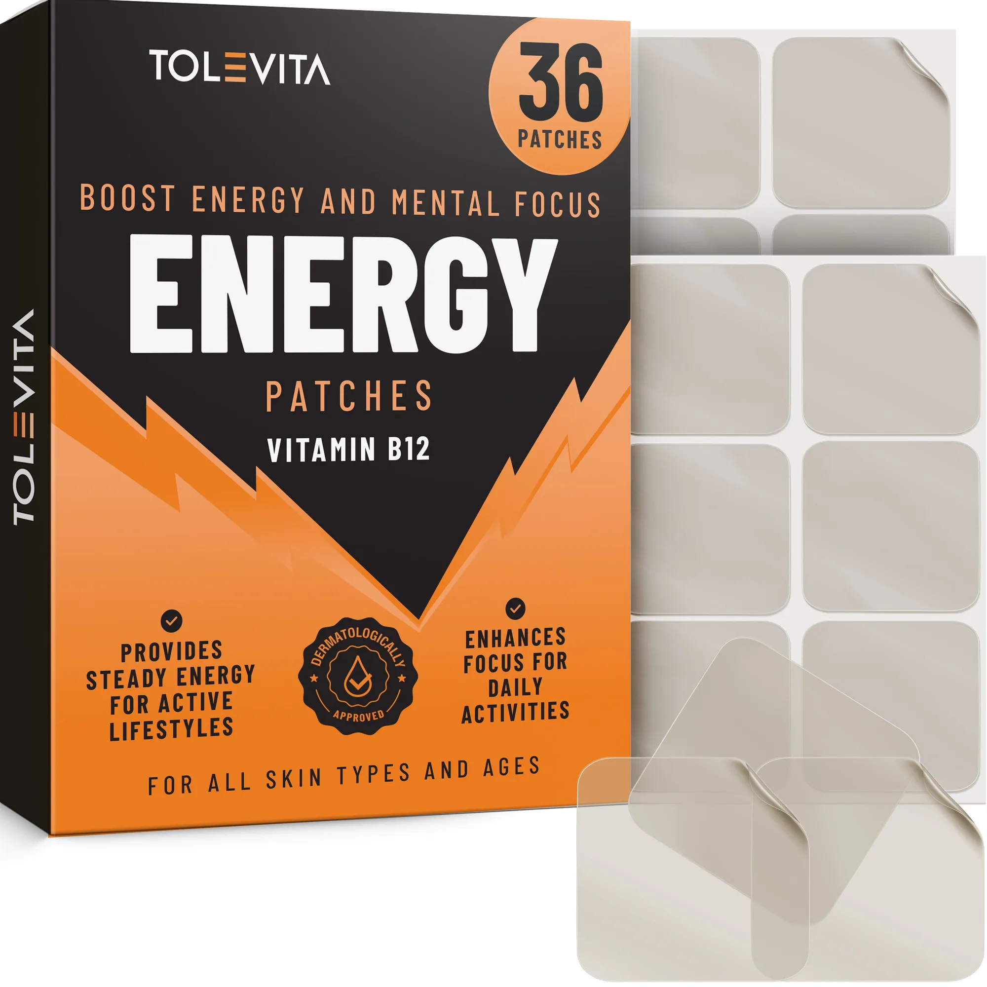 แผ่นแปะพลังงาน Natural Energy สนับสนุนพลังงานและการเผาผลาญด้วยวิตามินบีรวม จำนวน 36 แผ่น
