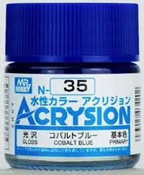 مقارنة طلاء لامع: Acrysion N35 أزرق كوبالت ضد N46 أخضر زمرد