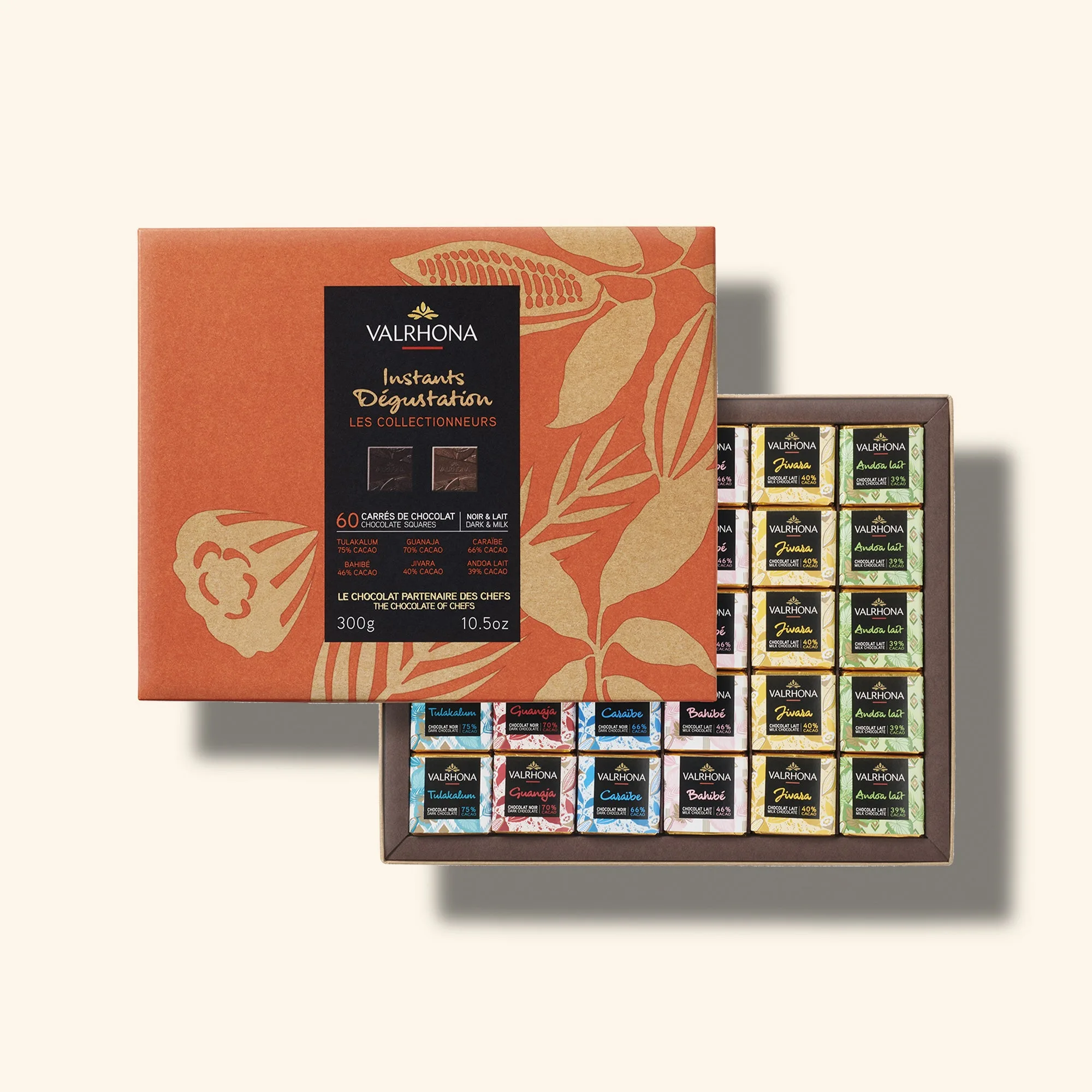Box of 60 Assorted Dark and Milk Chocolate Squares - 10.5oz/300g