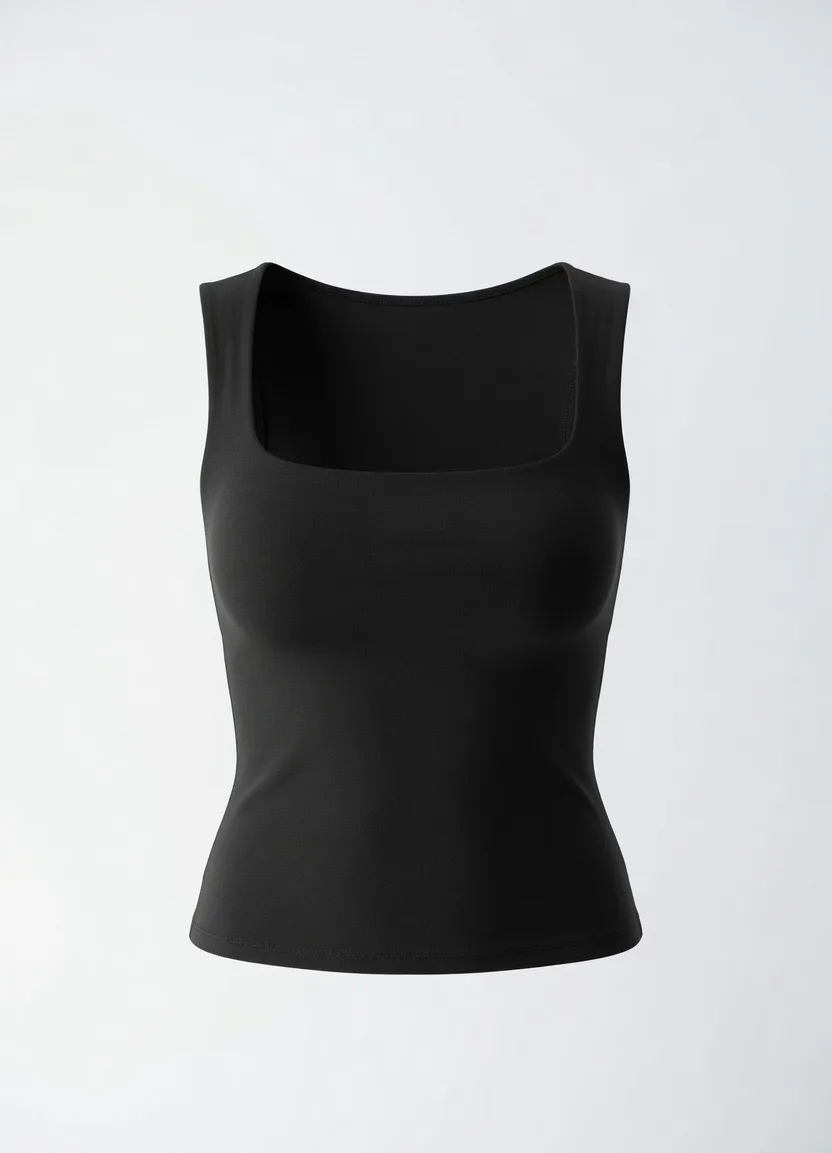 Pima Cotton Tank Top - Black