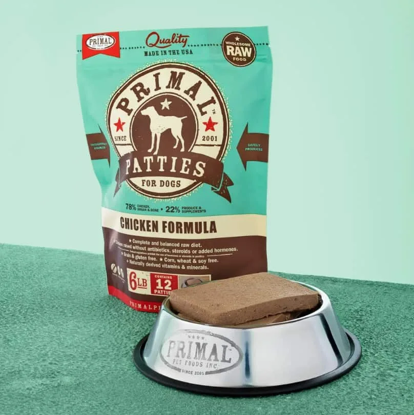 Primal Canine Raw Frozen Chicken Patties 6 lb