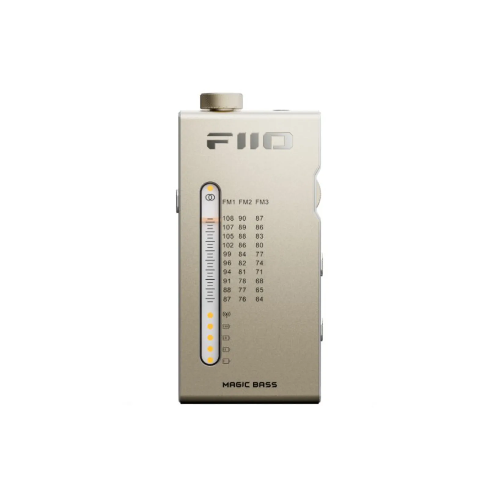FiiO R11 Portable FM Radio Stereo Receiver Aluminium Body Earbuds Included Gold