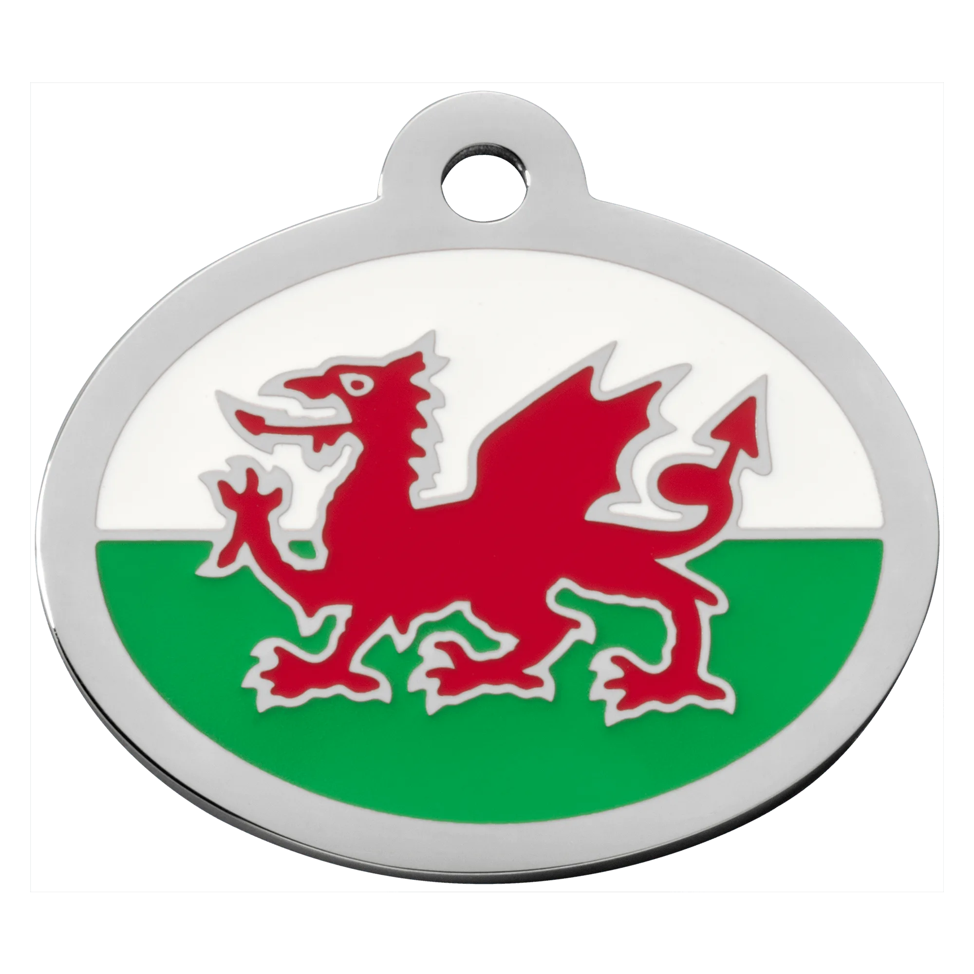 Wales-Flagge ovaler Haustier-Anhänger