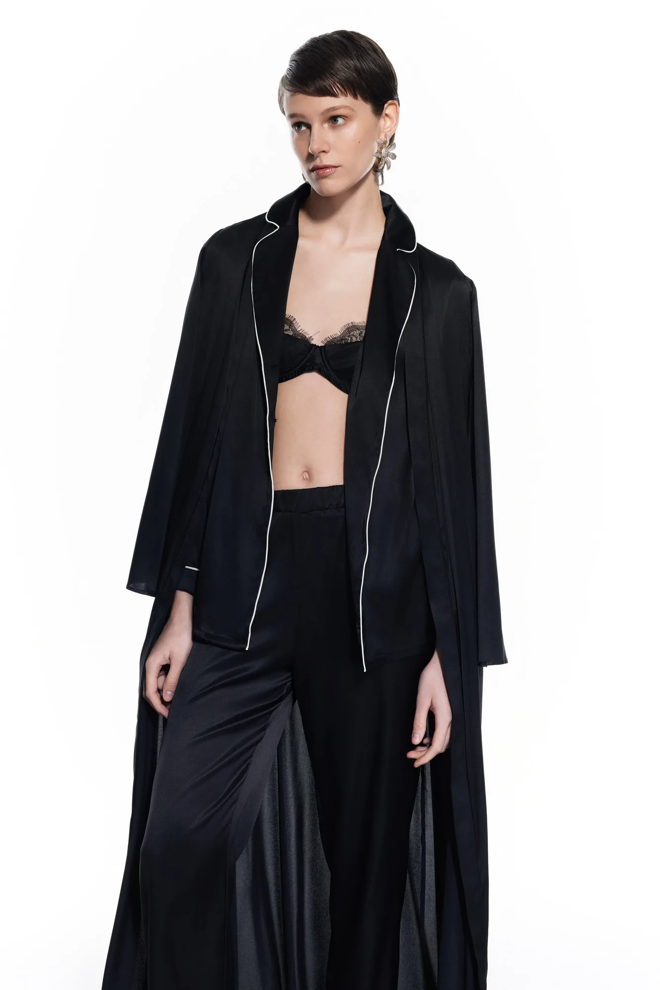 Carmen Silk Set with Robe Black