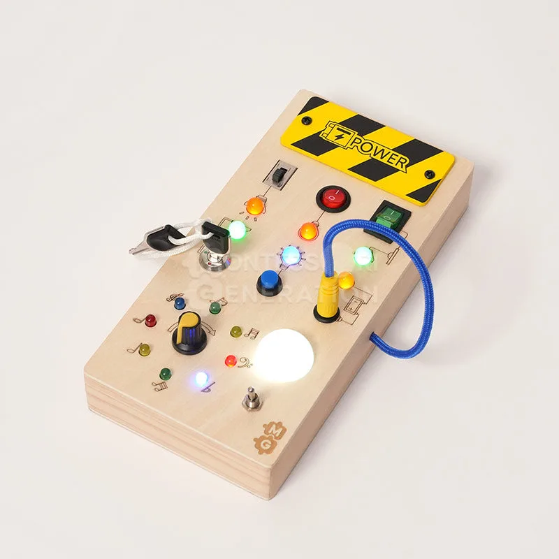 Tabla de interruptores de madera Montessori